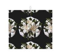 WHJSHOP White Lily Seal Pattern Kitchen Absorbent pad, Super Absorbent Microfiber, Oversized Anti Slip
