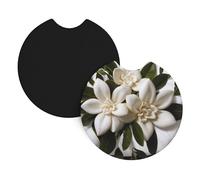 Whjshop White Lily Seal Prints Car Interior Cup Holder Pad 2 Pc Waterproof & Quick for Cars, Trucks, Suvs, and Ships