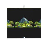 WHJSHOP Wild Fruit Trees on The Mountain Pattern Kitchen Absorbent pad, Super Absorbent Microfiber, Oversized Anti Slip