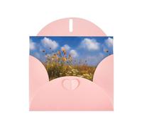 WHJSHOP Wildflowers on the prairie Prints Greeting Card - Premium Pearlescent Paper, Double Sided Pearl Effect, Love Buckle Pearl Paper Envelope