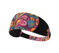 WHJSHOP Willow Pattern Prints Sports Headband for Women Sweat Proof Bandeau Summer Elastic Band