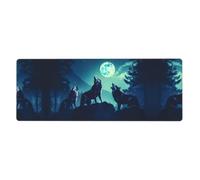WHJSHOP Wolf Howling at Full Moon Picture Extra Large Mouse pad Mousepad Computer Office Gaming Keyboard Thickened Version 12x31.5in