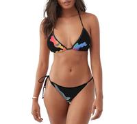 WHJSHOP Women's 2 pcs Bikini Swimsuit Flying Doves Among Colorful Clouds Picture Softness, Bathing Suits, Black, Medium