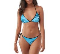 WHJSHOP Women's 2 pcs Bikini Swimsuit Ocean Animal Funny Dolphin Picture Softness, Bathing Suits, Black, Medium