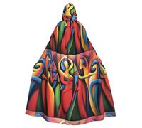 WHJSHOP Women's Dance Art Pattern Halloween Adult Hooded Cloak No Zipper, Comfortable & Durable for Role-Playing