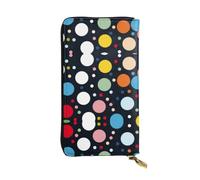 WHJSHOP Women's Long Leather Wallet with Zipper Coin Pocket | For Cash Cards Phone, Durable Faux Leather Large Capacity Organizer Popular Seamless Wave Points Prints