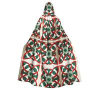 WHJSHOP Woolen fabric pattern Pattern Halloween Adult Hooded Cloak No Zipper, Comfortable & Durable for Role-Playing