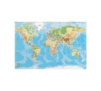 WHJSHOP World Map Prints Quality Table Layers - Heat Resistant Place Mat Covers, Durable 6-Piece Set with Printed Designs