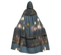 WHJSHOP Yellow Rose on the Swing Pattern Adult Hooded Cape Cloak for Halloween, Role-playing, and Costume Parties
