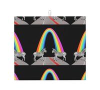 WHJSHOP Zebra Crossing The Rainbow Pattern Kitchen Absorbent pad, Super Absorbent Microfiber, Oversized Anti Slip