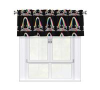WHJSHOP Zebra Crossing The Rainbow Prints Curtain with Short Pole, 54x18in for Enhancing Kitchen Windows, bathrooms, Laundry Rooms, and Studios