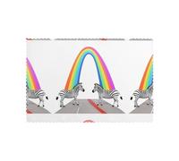 WHJSHOP Zebra Crossing The Rainbow Prints Placemats Set of 6 - Thick, Sturdy, and Personalized Dining Table Decor