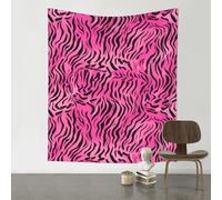 WHJSHOP zebra tiger leopard pink Prints Original Wall Tapestry 60x51in - Boho Throw Blanket for Dorm Decor, Beach Picnic, & Bedroom Layering