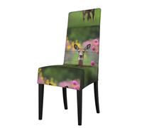 WHJSSF A beautiful deer Prints Protection Cover for Dining Chair - Soft, Comfortable, Wrinkle-Resistant Elastic Fits Most Armless Chairs