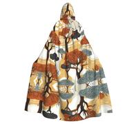 WHJSSF Africa Tree Printing Halloween Adult Hooded Cloak for various party and carnival settings