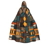 WHJSSF African Style Patchwork Picture Halloween Adult Hooded Cloak is a super large, comfortable, and durable cloak