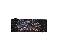 WHJSSF American Flag Firework Prints Baby Bow Headband - Soft & Stretchy Newborn Throw for Cute Photo Shoots & Baby Showers