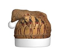WHJSSF Ancient Egyptian Hieroglyph Picture Christmas Hat for Adult Soft, lightweight Holiday party use
