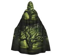 WHJSSF Ancient Trees Printing Halloween Adult Hooded Cape Cloak - Super Large Hooded Cloak No Zipper