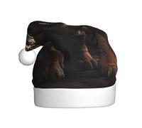 WHJSSF Angry big tiger Printed Christmas Hat for Adult for men and women clothing headband for festive occasions