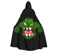 WHJSSF Angry Monster Prints Halloween Adult Hooded Cape Cloak For Role-Playing, Stage Costumes, Parties Easy Care