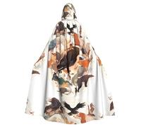 WHJSSF Animal Collection Chart Printing Halloween Adult Hooded Cloak for various party and carnival settings