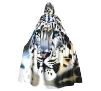 WHJSSF animal snow leopard Printing Halloween Adult Hooded Cloak for various party and carnival settings