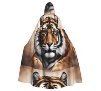 WHJSSF Animal Tiger Printing Halloween Adult Hooded Cloak for various party and carnival settings