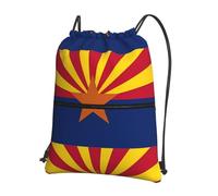 WHJSSF Arizona Flag Prints Drawstring Zipper Backpack - Lightweight Foldable Gym Bag for Travel, Yoga, Hiking & Everyday Essentials