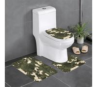 WHJSSF Army camouflage Prints 3 Piece Bathroom Rugs Set 24x16in Ultra Soft Plush Bath Mats for Spa-Like Comfort