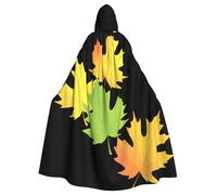 WHJSSF Aurora maple leaves Printing Halloween Adult Hooded Cape Cloak - Super Large Hooded Cloak No Zipper