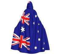 WHJSSF Australian flag Prints Hooded Cloak - Long Costume Throw, Soft Halloween Layer & Drawstring Tie
