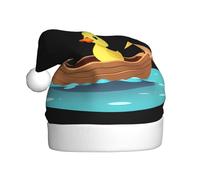 WHJSSF Baby duck on a boat Printed Christmas Hat for Adult for men and women clothing headband for festive occasions