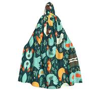 WHJSSF Backyard Chickens Prints Halloween Adult Hooded Cloak is a super large, comfortable, and durable cloak