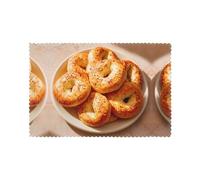 WHJSSF Bagels On The Plate Prints Placemats Set of 6 12x18in - Heavy-Duty Polyester Table Covers Built for Durability & Heat Resistance
