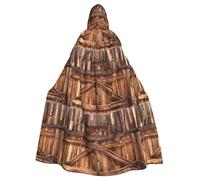WHJSSF Barn Door Prints Hooded Cloak - Long Costume Throw, Soft Halloween Layer & Drawstring Tie