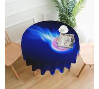 WHJSSF Basketball Ball Prints Round Decorative Tablecloth 60in - High-Grade Polyester Table Throw for Dining & Outdoor Parties