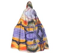 WHJSSF Bass Fish Prints Hooded Cloak - Long Dramatic Throw for Costume Play