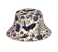 WHJSSF Bat Print Prints Reflective Bucket Hat - Stylish Sun & UV Protection for All Adventures Black