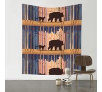 WHJSSF bear and fox pattern Prints Wall Tapestry 60x51in - Boho Decor Throw for Bedroom, Dorm, Picnic & Outdoor Adventures