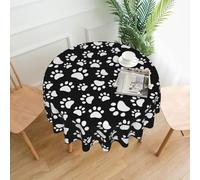 WHJSSF bear paw print Prints Round Decorative Tablecloth 60in - Elevate Your Dining Experience with High-Grade Polyester Table Throw