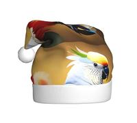 WHJSSF Beautiful Cockatoo Bird Flower Picture Christmas Hat for Adult Making It a Fun and Durable Gift for Men and Women
