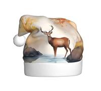 WHJSSF beautiful deer Picture Christmas Hat for Adult Festive Celebrations as a Gift for Men and Women