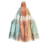 WHJSSF Beautiful Four Season Tree Printing Halloween Adult Hooded Cloak for various party and carnival settings