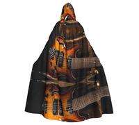 WHJSSF Beautiful Guitar Instruments Prints Halloween Adult Hooded Cloak is a super large, comfortable, and durable cloak