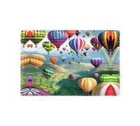 WHJSSF beautiful hot air balloon Prints Quality Table Layers - Durable, Heat Resistant Place Mat Covers for Dining, 6-Piece Set with Printed Designs