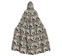 WHJSSF Beautiful Moth Prints Halloween Adult Hooded Cape Cloak - Super Large Hooded Cloak No Zipper