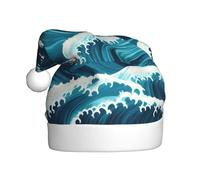 WHJSSF Beautiful ocean waves Picture Christmas Hat for Adult Making It a Fun and Durable Gift for Men and Women