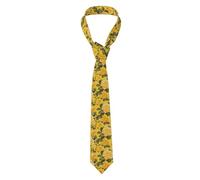 WHJSSF Beautiful Yellow Roses Pattern New men's tie with silk print, durable for both daily and business use