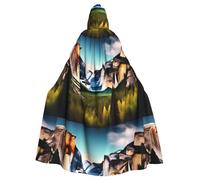 WHJSSF Beautiful Yosemite National Park Printing Halloween Adult Hooded Cloak for various party and carnival settings